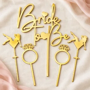Toppery na wieczór panieński Bride to Be – zestaw 5 sztuk, 4 kolory