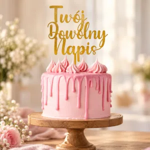 Topper na tort z własnym napisem – dowolny tekst, 3 kolory