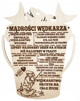 DREWNIANA TABLICZKA DLA WĘDKARZA PREZENT WĘDKARZ