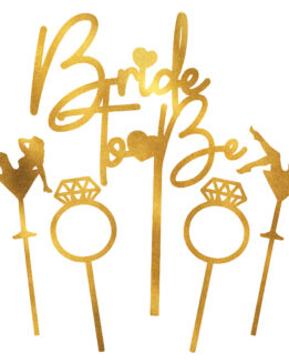 TOPPER NA TORT ZESTAW TOPPERÓW NA TORT WIECZÓR PANIEŃSKI BRIDE TO BE