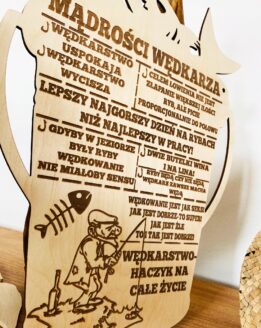 DREWNIANA TABLICZKA DLA WĘDKARZA PREZENT WĘDKARZ