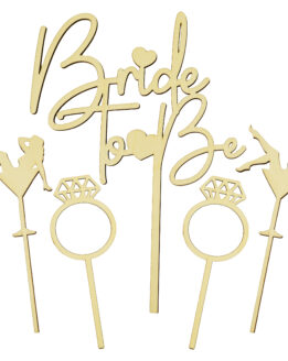 TOPPER NA TORT ZESTAW TOPPERÓW NA TORT WIECZÓR PANIEŃSKI BRIDE TO BE
