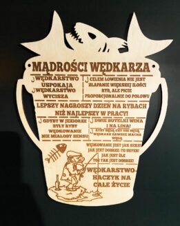 DREWNIANA TABLICZKA DLA WĘDKARZA PREZENT WĘDKARZ