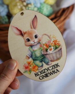 Zawieszka Jajko wielkanocne z królikiem