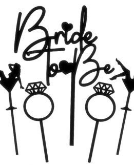 TOPPER NA TORT ZESTAW TOPPERÓW NA TORT WIECZÓR PANIEŃSKI BRIDE TO BE