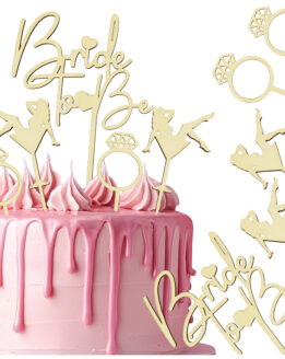 TOPPER NA TORT ZESTAW TOPPERÓW NA TORT WIECZÓR PANIEŃSKI BRIDE TO BE