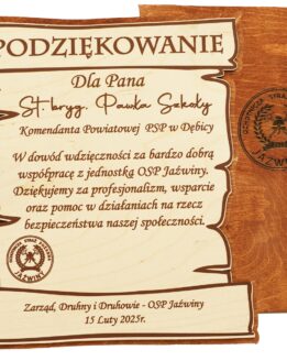 PODZIĘKOWANIE DLA STRAŻAKÓW WÓJTA KOLEGI KOLEŻANKI SZEFA PRACOWNIKA
