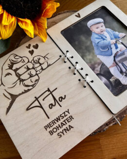 Drewniana Kartka z motywem kwiatowym