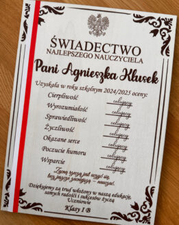 Świadectwo szkolne dla Nauczyciela